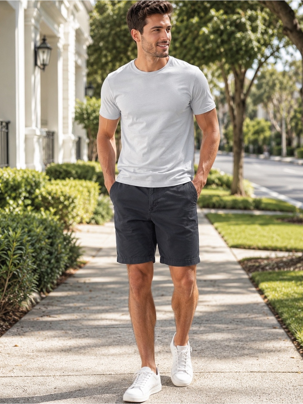 Men's Casual Charcoal Shorts - Classic Everyday Short